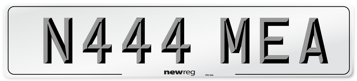 N444 MEA Number Plate from New Reg